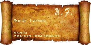 Murár Ferenc névjegykártya